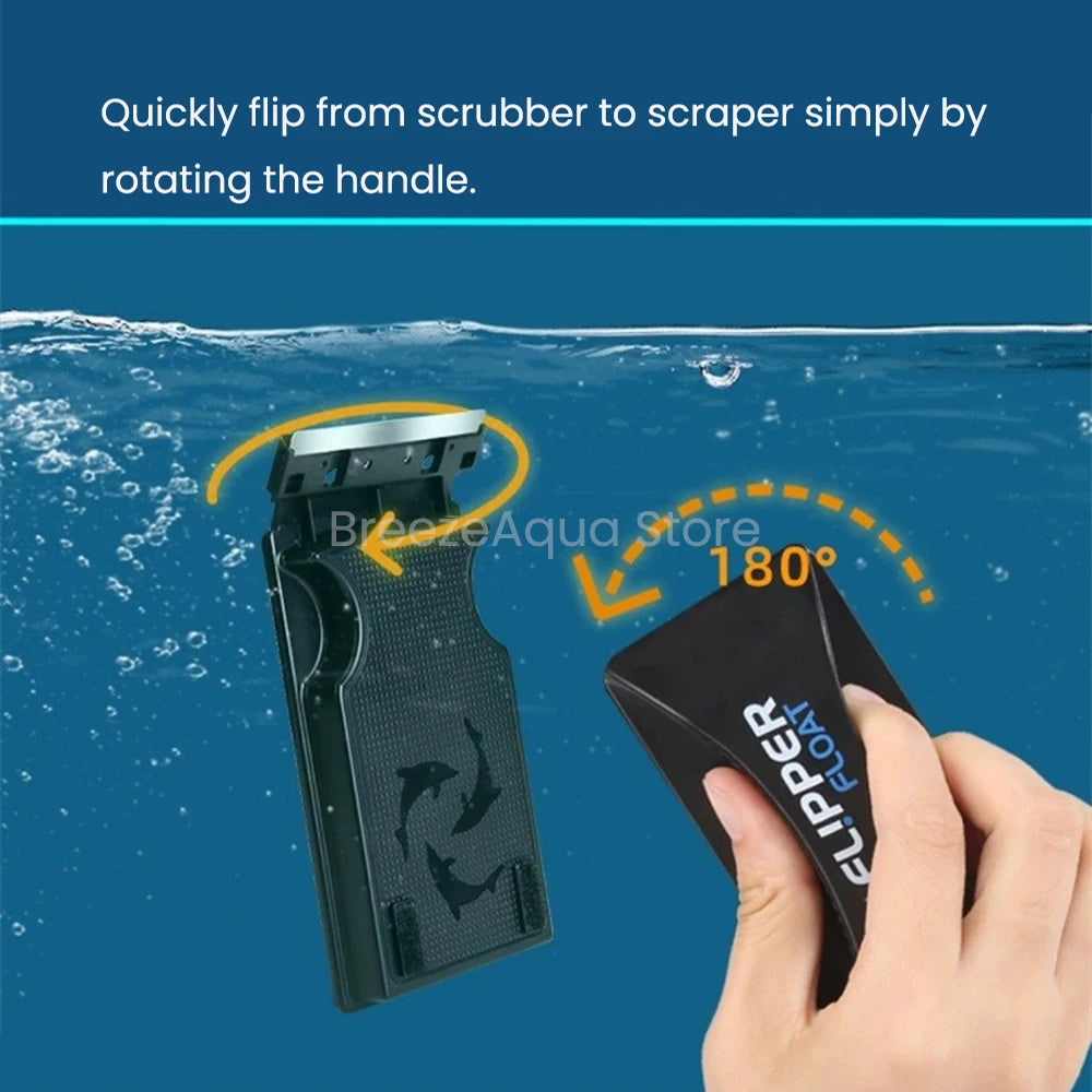 Flipper Float Nano/Standard/Max 2 in 1 Magnetic Scrubber and Scraper Fish Tank Magnet Aquarium Algae Cleaner